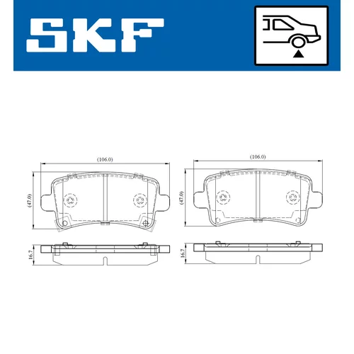 Sada brzdových platničiek kotúčovej brzdy VKBP 90214 A /SKF/ - obr. 1