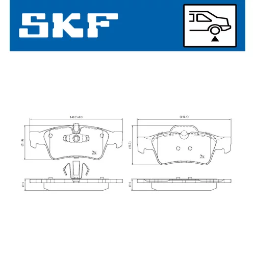 Sada brzdových platničiek kotúčovej brzdy VKBP 90361 /SKF/ - obr. 1