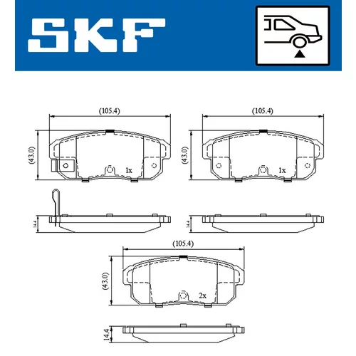 Sada brzdových platničiek kotúčovej brzdy VKBP 90620 A /SKF/ - obr. 1