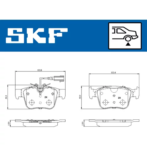 Sada brzdových platničiek kotúčovej brzdy VKBP 91322 E /SKF/ - obr. 1