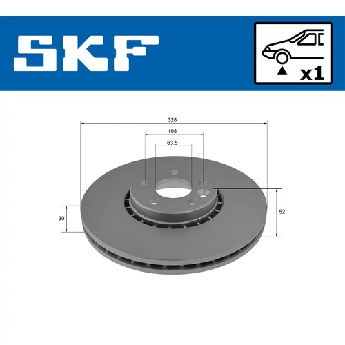 Brzdový kotúč VKBD 80128 V1 /SKF/ - obr. 1