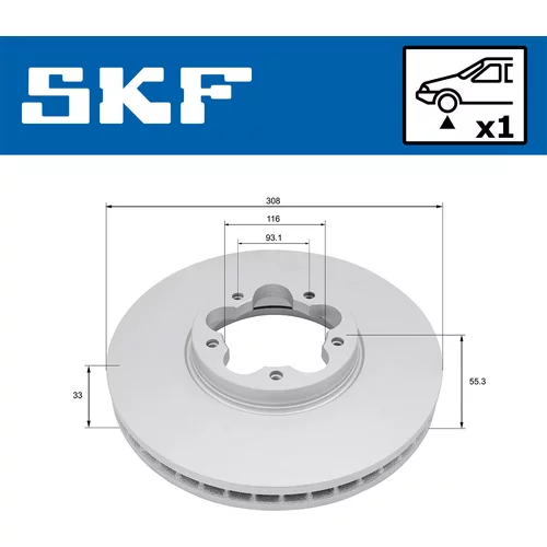 Brzdový kotúč SKF VKBD 81283 V1