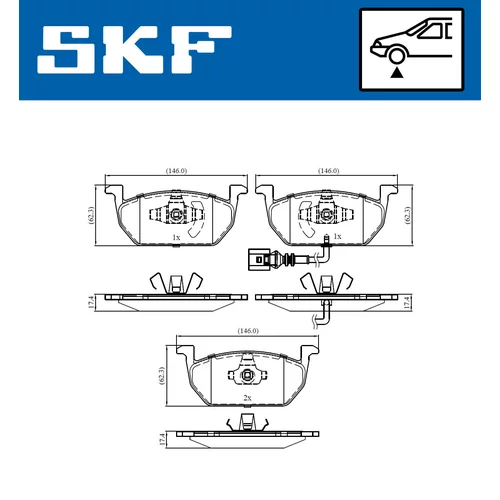 Sada brzdových platničiek kotúčovej brzdy VKBP 80055 E /SKF/ - obr. 6