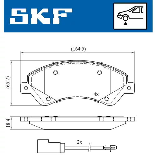 Sada brzdových platničiek kotúčovej brzdy VKBP 80110 E /SKF/ - obr. 1