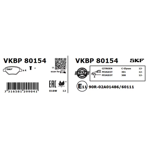 Sada brzdových platničiek kotúčovej brzdy VKBP 80154 /SKF/ - obr. 7