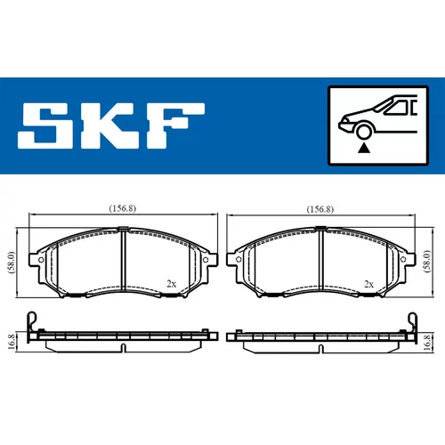 Sada brzdových platničiek kotúčovej brzdy VKBP 80166 A /SKF/ - obr. 1