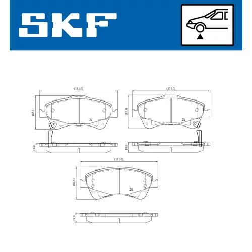 Sada brzdových platničiek kotúčovej brzdy VKBP 80167 A /SKF/ - obr. 1