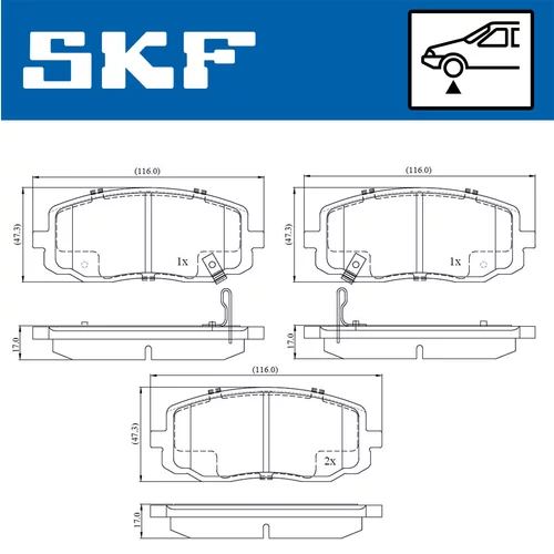 Sada brzdových platničiek kotúčovej brzdy VKBP 80256 A /SKF/ - obr. 1
