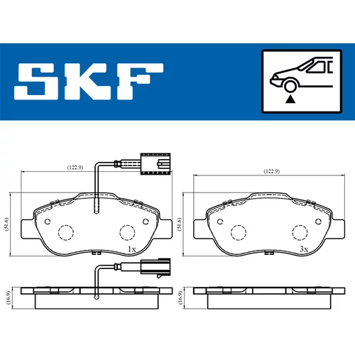 Sada brzdových platničiek kotúčovej brzdy VKBP 80313 E /SKF/ - obr. 1