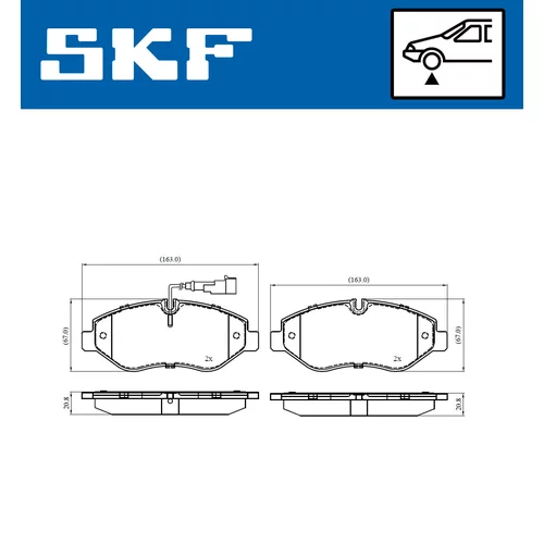 Sada brzdových platničiek kotúčovej brzdy VKBP 80333 E /SKF/ - obr. 1