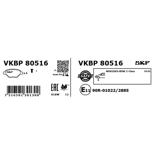 Sada brzdových platničiek kotúčovej brzdy VKBP 80516 /SKF/ - obr. 2