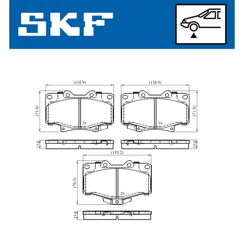 Sada brzdových platničiek kotúčovej brzdy VKBP 80537 A /SKF/ - obr. 1