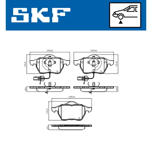 Sada brzdových platničiek kotúčovej brzdy VKBP 80749 E /SKF/ - obr. 1