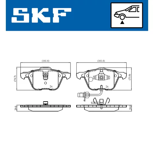 Sada brzdových platničiek kotúčovej brzdy VKBP 81035 E /SKF/ - obr. 1