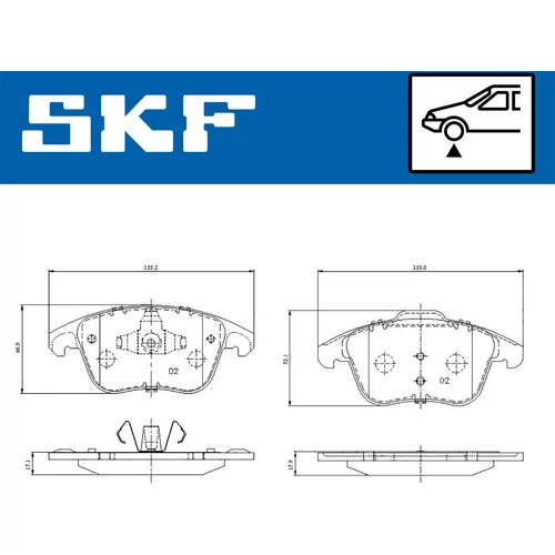 Sada brzdových platničiek kotúčovej brzdy VKBP 81301 /SKF/ - obr. 1