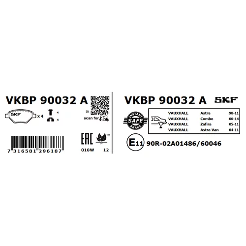 Sada brzdových platničiek kotúčovej brzdy VKBP 90032 A /SKF/ - obr. 6