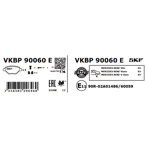 Sada brzdových platničiek kotúčovej brzdy VKBP 90060 E /SKF/ - obr. 2