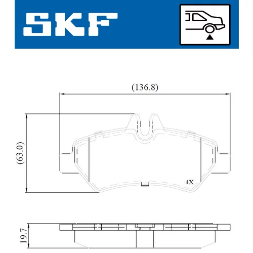 Sada brzdových platničiek kotúčovej brzdy VKBP 90071 E /SKF/ - obr. 1
