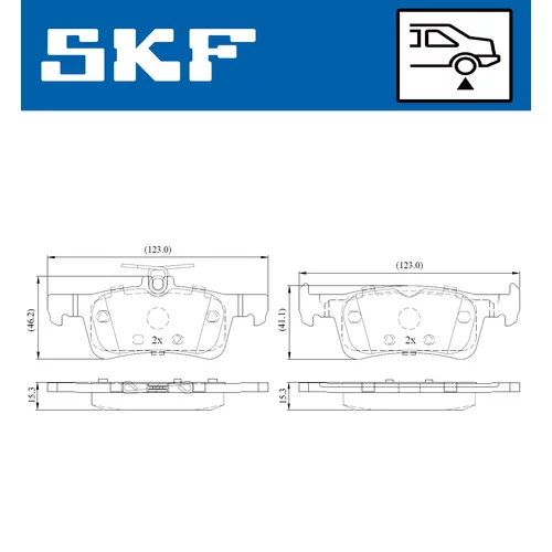Sada brzdových platničiek kotúčovej brzdy VKBP 90189 /SKF/ - obr. 1
