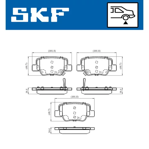 Sada brzdových platničiek kotúčovej brzdy VKBP 90496 A /SKF/ - obr. 1