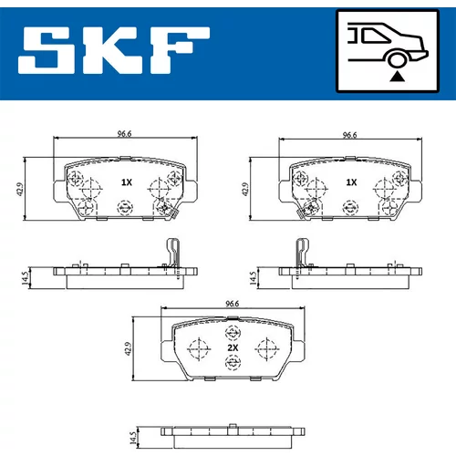 Sada brzdových platničiek kotúčovej brzdy VKBP 91332 A /SKF/ - obr. 1