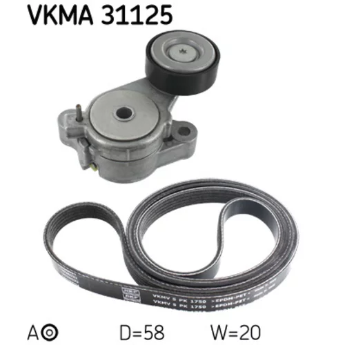 Ozubený klinový remeň - Sada VKMA 31125 /SKF/