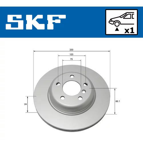 Brzdový kotúč VKBD 80093 V1 /SKF/ - obr. 1