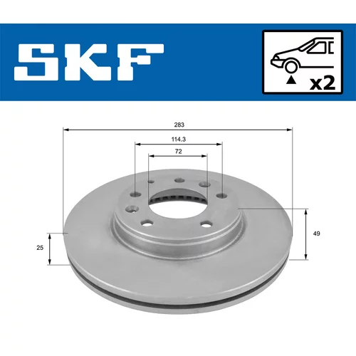 Brzdový kotúč VKBD 80275 V2 /SKF/ - obr. 1
