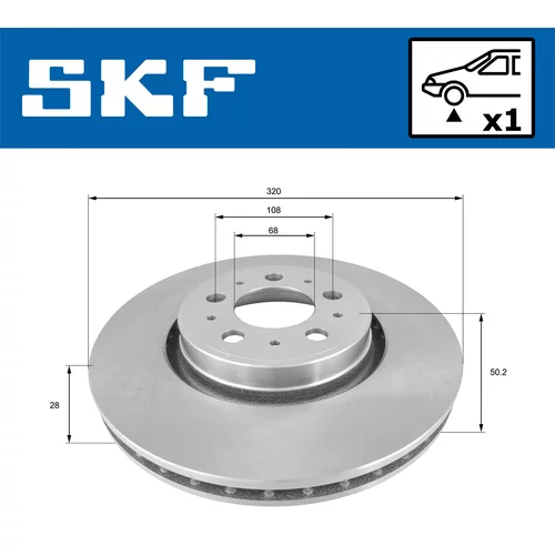 Brzdový kotúč VKBD 80873 V1 /SKF/ - obr. 1