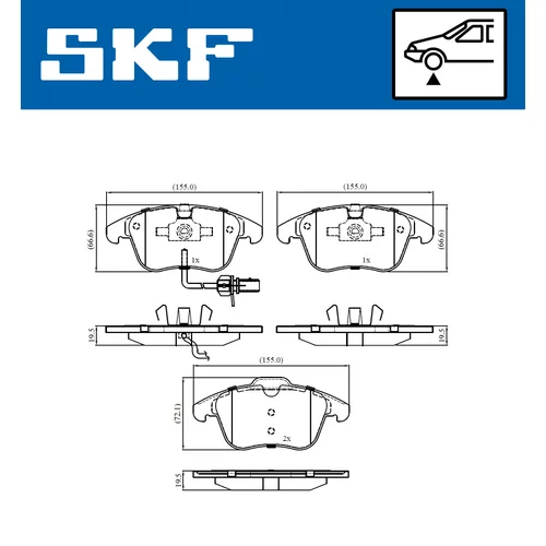 Sada brzdových platničiek kotúčovej brzdy VKBP 80046 E /SKF/ - obr. 4
