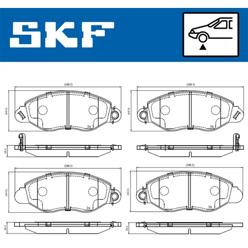 Sada brzdových platničiek kotúčovej brzdy VKBP 80300 A /SKF/ - obr. 1