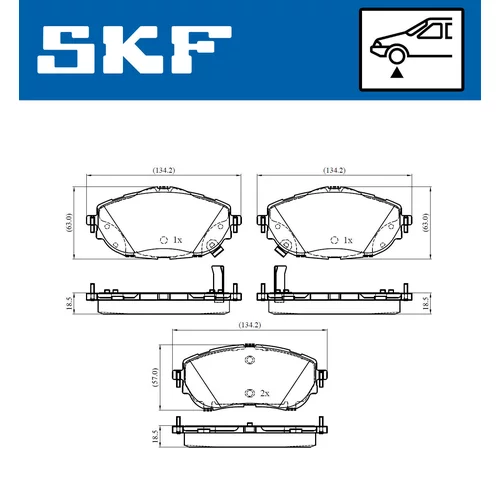 Sada brzdových platničiek kotúčovej brzdy VKBP 80429 A /SKF/ - obr. 1