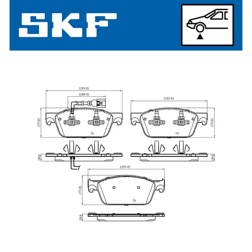 Sada brzdových platničiek kotúčovej brzdy VKBP 80445 E /SKF/ - obr. 1