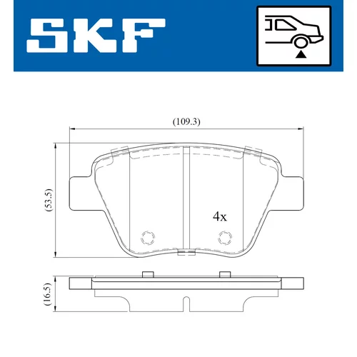 Sada brzdových platničiek kotúčovej brzdy VKBP 90070 /SKF/ - obr. 1