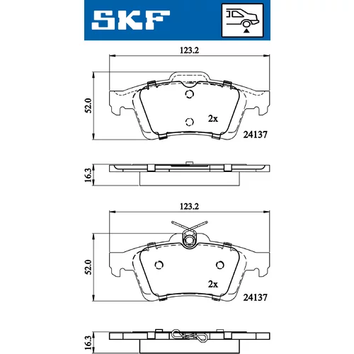 Sada brzdových platničiek kotúčovej brzdy VKBP 90148 /SKF/ - obr. 6