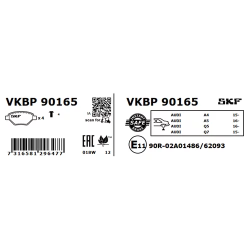 Sada brzdových platničiek kotúčovej brzdy VKBP 90165 /SKF/ - obr. 6