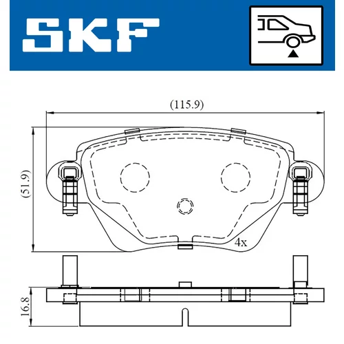 Sada brzdových platničiek kotúčovej brzdy VKBP 90170 /SKF/ - obr. 1