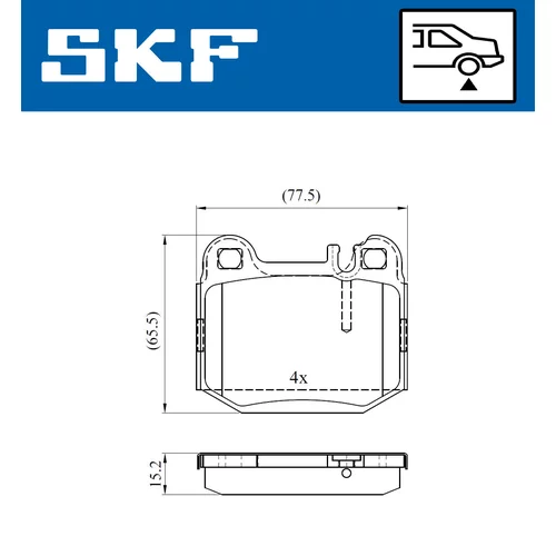 Sada brzdových platničiek kotúčovej brzdy VKBP 90482 /SKF/ - obr. 1