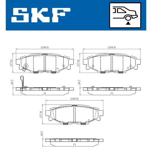 Sada brzdových platničiek kotúčovej brzdy VKBP 91113 A /SKF/ - obr. 1