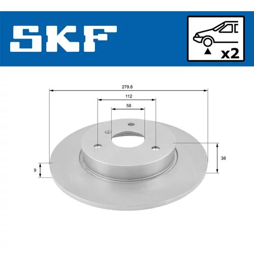Brzdový kotúč VKBD 80142 S2 /SKF/ - obr. 1
