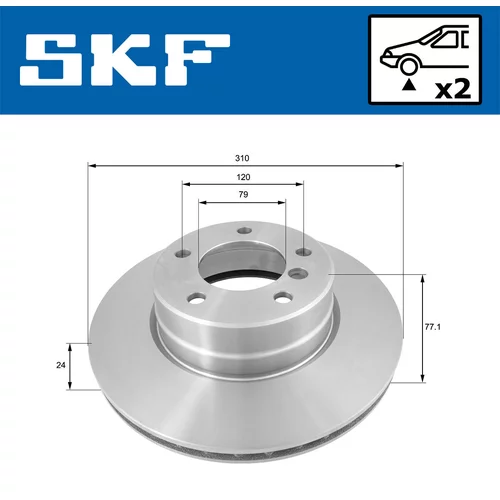 Brzdový kotúč VKBD 80196 V2 /SKF/ - obr. 1