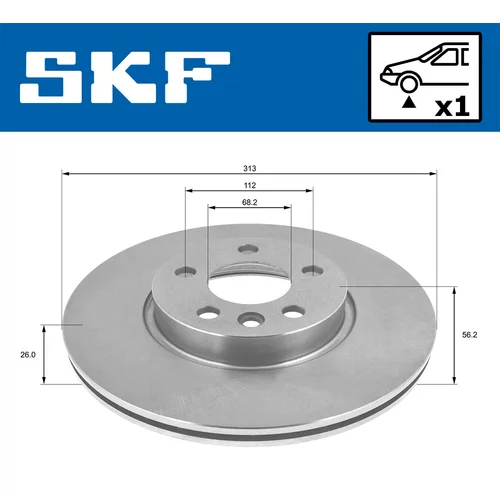 Brzdový kotúč VKBD 80557 V1 /SKF/ - obr. 1