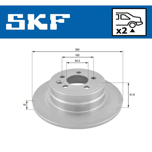 Brzdový kotúč VKBD 90491 S2 /SKF/ - obr. 1
