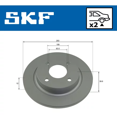 Brzdový kotúč VKBD 91279 S2 /SKF/ - obr. 1