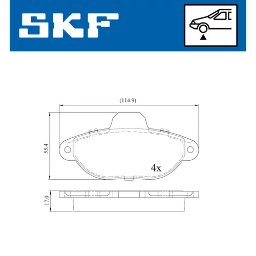 Sada brzdových platničiek kotúčovej brzdy VKBP 80087 E /SKF/ - obr. 1