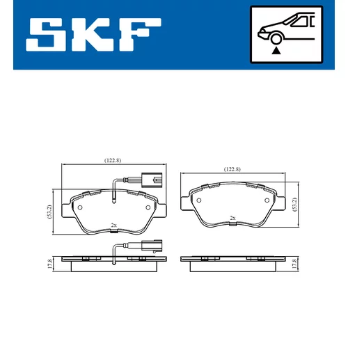 Sada brzdových platničiek kotúčovej brzdy VKBP 80173 E /SKF/ - obr. 1