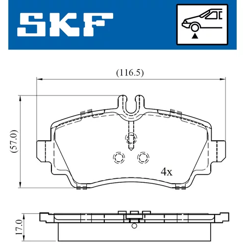 Sada brzdových platničiek kotúčovej brzdy VKBP 80220 /SKF/ - obr. 1