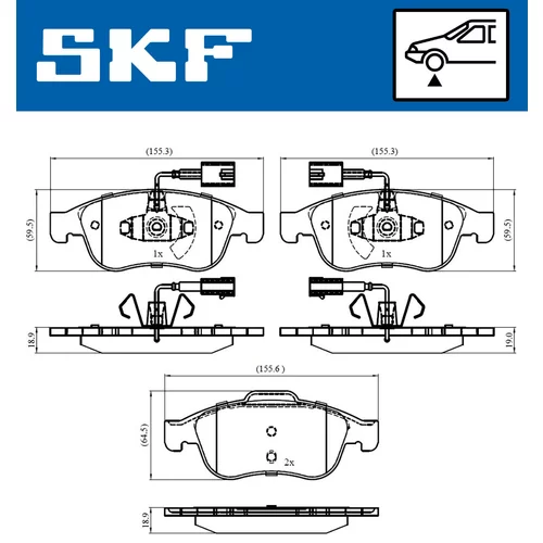 Sada brzdových platničiek kotúčovej brzdy VKBP 80353 E /SKF/ - obr. 1