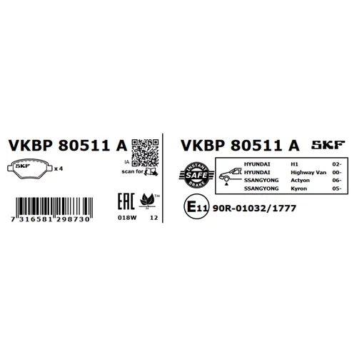 Sada brzdových platničiek kotúčovej brzdy VKBP 80511 A /SKF/ - obr. 5