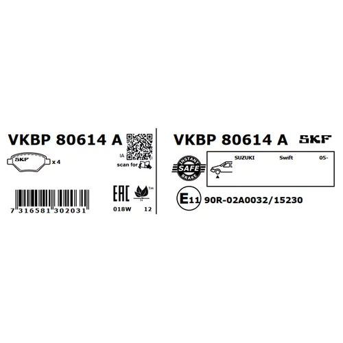 Sada brzdových platničiek kotúčovej brzdy VKBP 80614 A /SKF/ - obr. 7